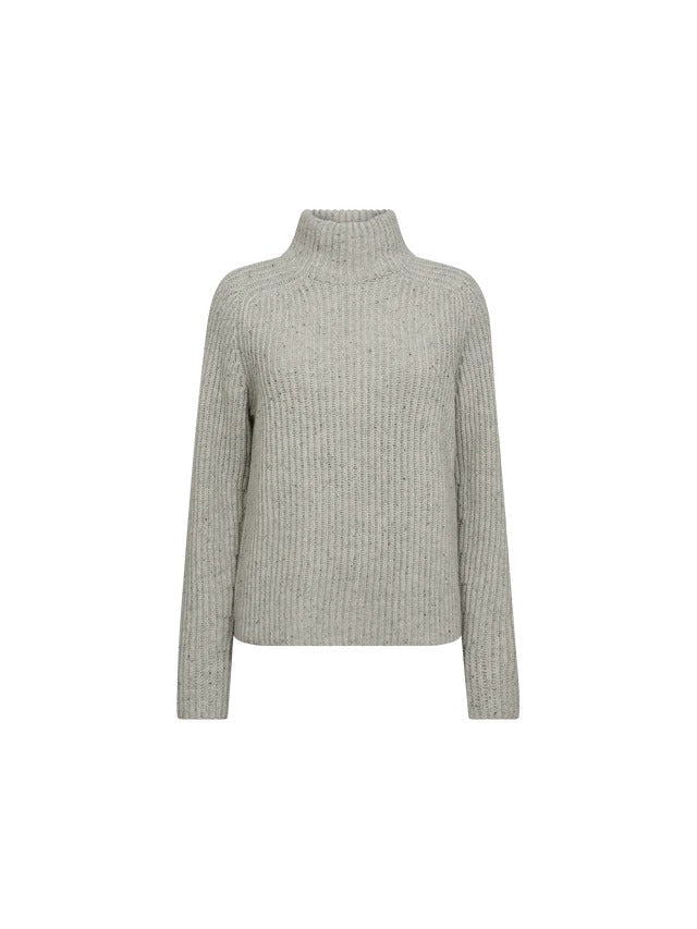 Young Ideas/Henmores - Thyra Highneck Jumper - 876 Light Grey Melange - XS