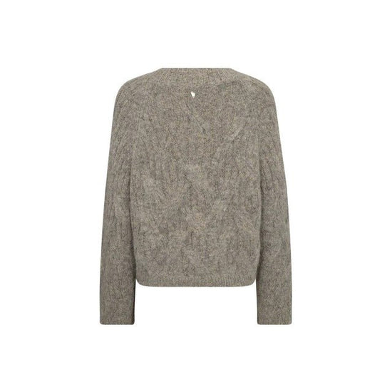 Young Ideas/Henmores - Unnur Hale V Neck Knitted Jumper - 163 Drizzle Grey - XS