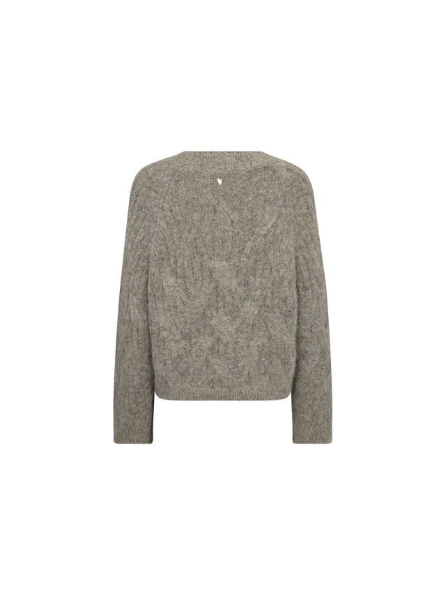 Young Ideas/Henmores - Unnur Hale V Neck Knitted Jumper - 163 Drizzle Grey - XS