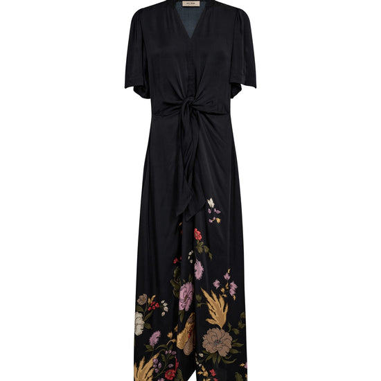 Young Ideas & Henmores -Wandi Flowwi Knot Detail Dress -801 Black -XS