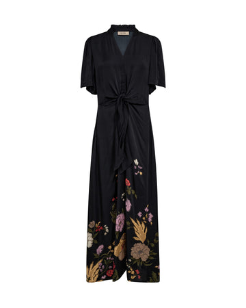 Young Ideas & Henmores -Wandi Flowwi Knot Detail Dress -801 Black -XS