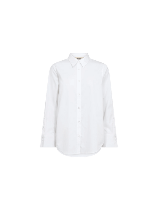 Young Ideas & Henmores -Winola Cotton Twill Shirt -101 White -XS