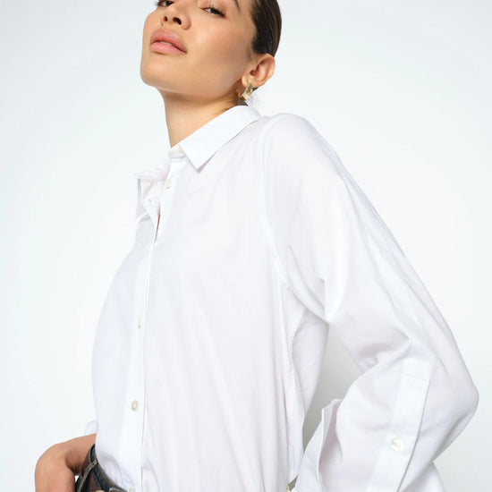 Young Ideas & Henmores -Winola Cotton Twill Shirt -101 White -XS