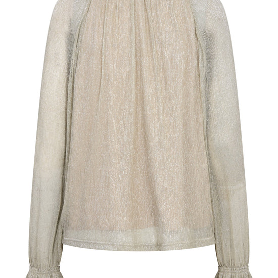 Young Ideas & Henmores -Ximena Glam V-neck Blouse -821 Mourning Dove -M