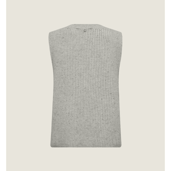 Young Ideas/Henmores - Zhara Thyra Knitted Vest - 876 Light Grey Melange - XS