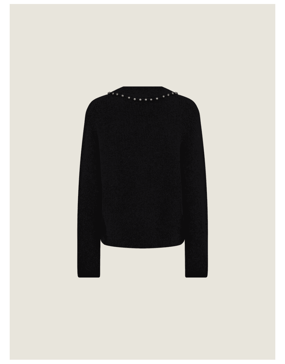 Young Ideas/Henmores - Zora V - Neck Bead Knitted Jumper - 801 Black - XS