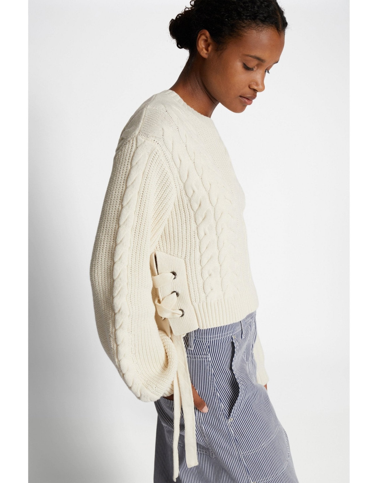 Young Ideas/Henmores - Fabricka Side Tie Detail Jumper - 15 Ecru - 8