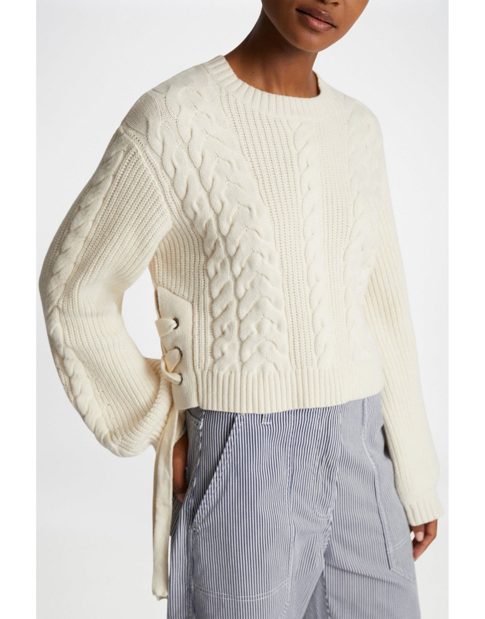 Young Ideas/Henmores - Fabricka Side Tie Detail Jumper - 15 Ecru - 8