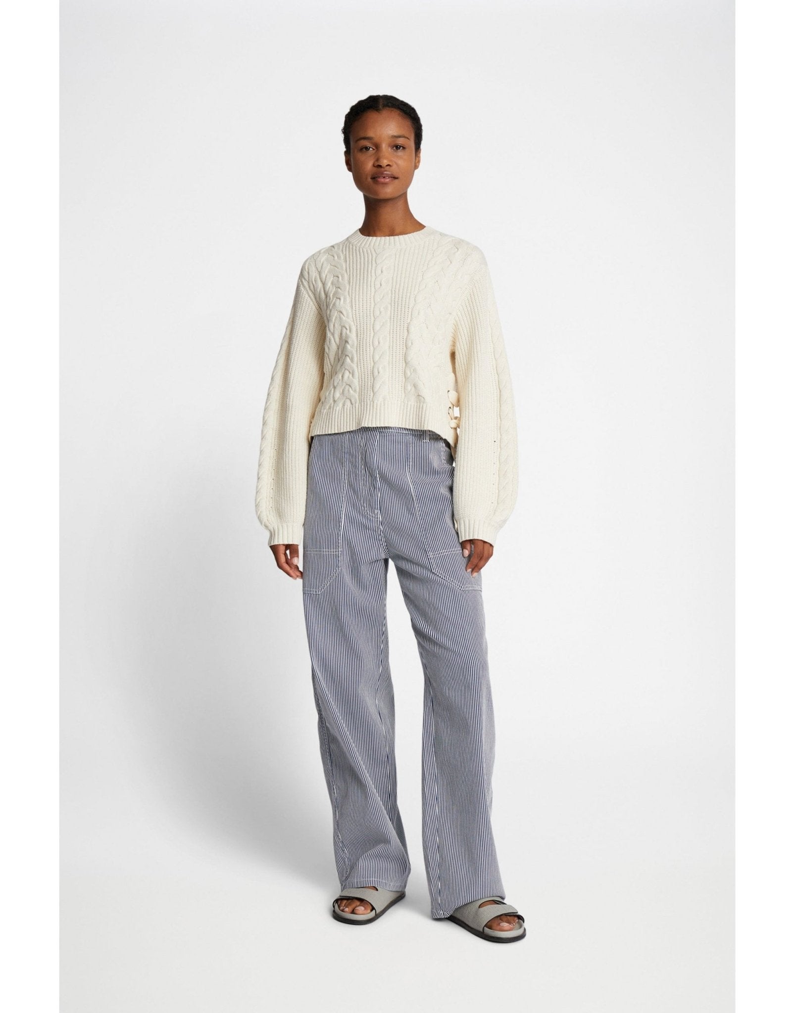 Young Ideas/Henmores - Fabricka Side Tie Detail Jumper - 15 Ecru - 8