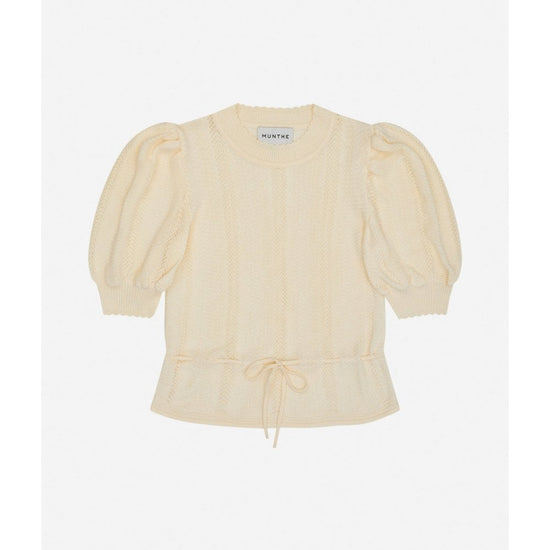 Young Ideas/Henmores - Felmine Herringbone Texture Puff Sleeve Knit - 36 Blue - 8