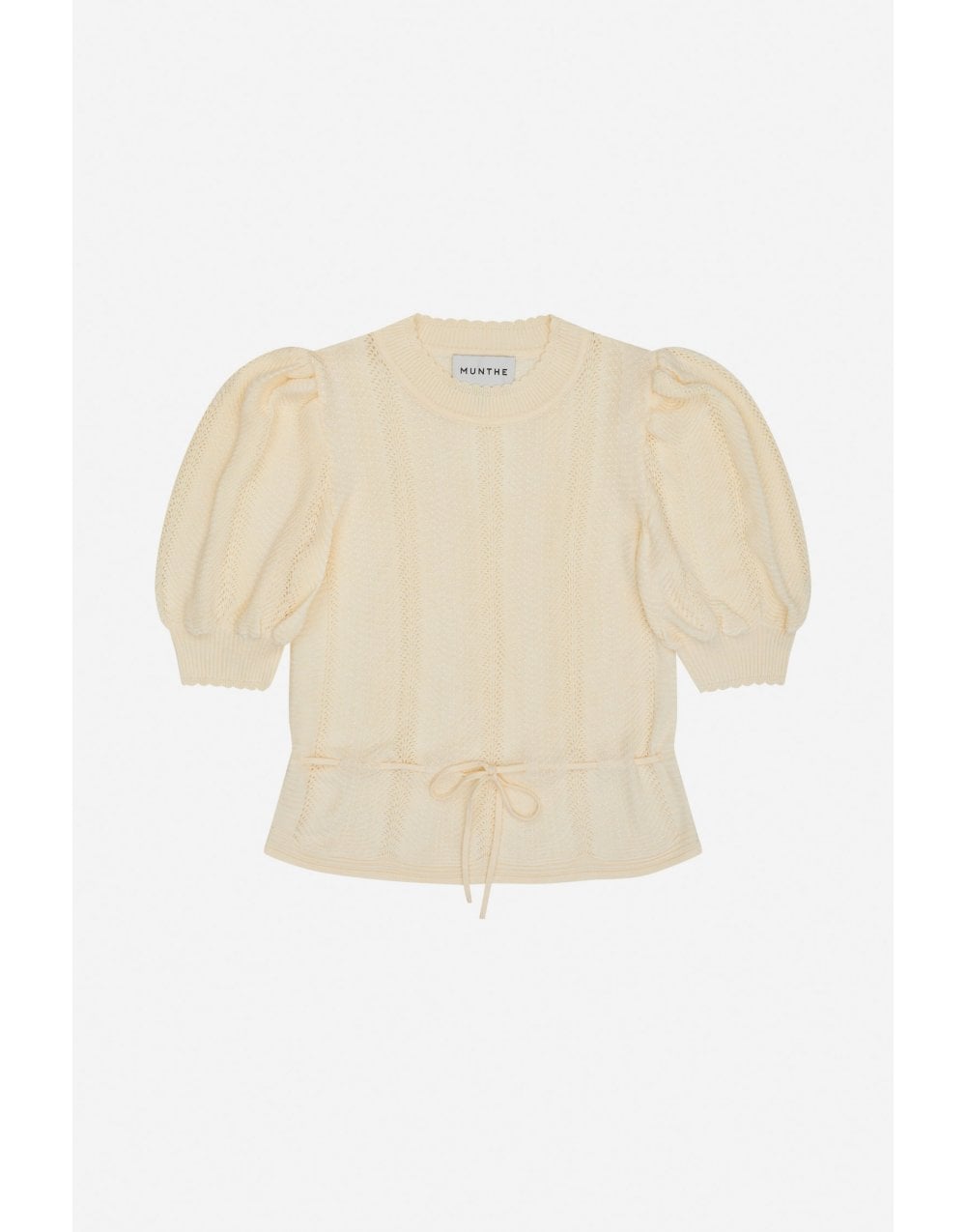 Young Ideas/Henmores - Felmine Herringbone Texture Puff Sleeve Knit - 36 Blue - 8