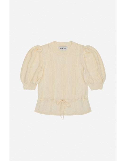 Young Ideas/Henmores - Felmine Herringbone Texture Puff Sleeve Knit - 36 Blue - 8