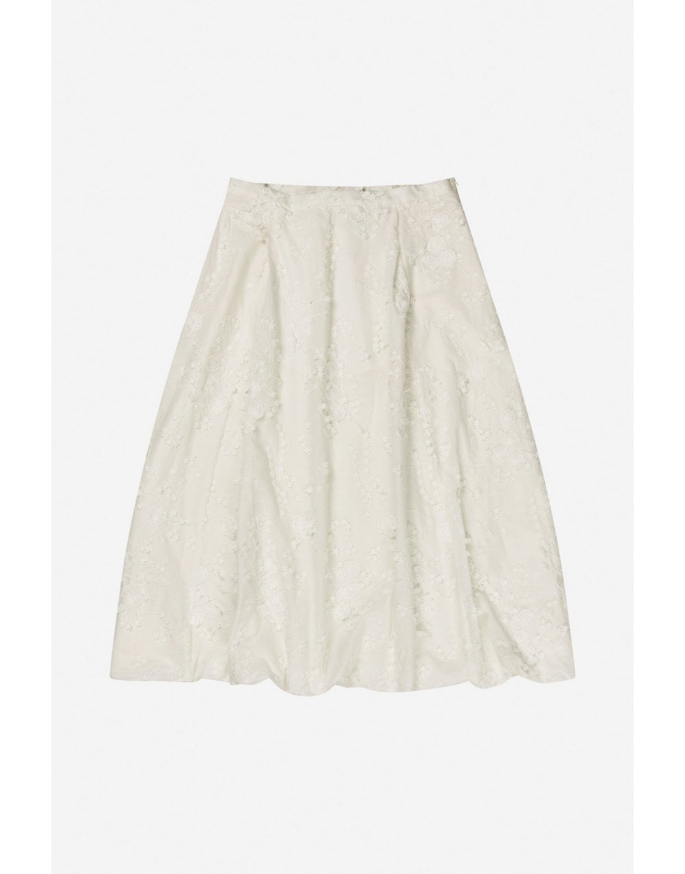 Young Ideas/Henmores - Fiamma Floral Textured Skirt - 76 Ivory - 8