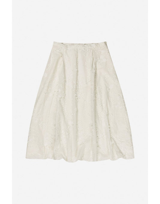 Young Ideas/Henmores - Fiamma Floral Textured Skirt - 76 Ivory - 8