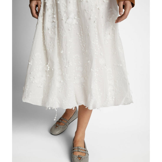 Young Ideas/Henmores - Fiamma Floral Textured Skirt - 76 Ivory - 8