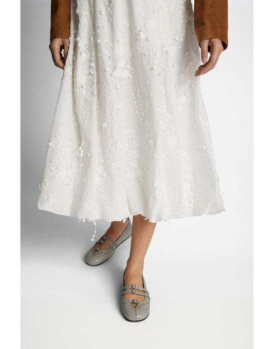 Young Ideas/Henmores - Fiamma Floral Textured Skirt - 76 Ivory - 8