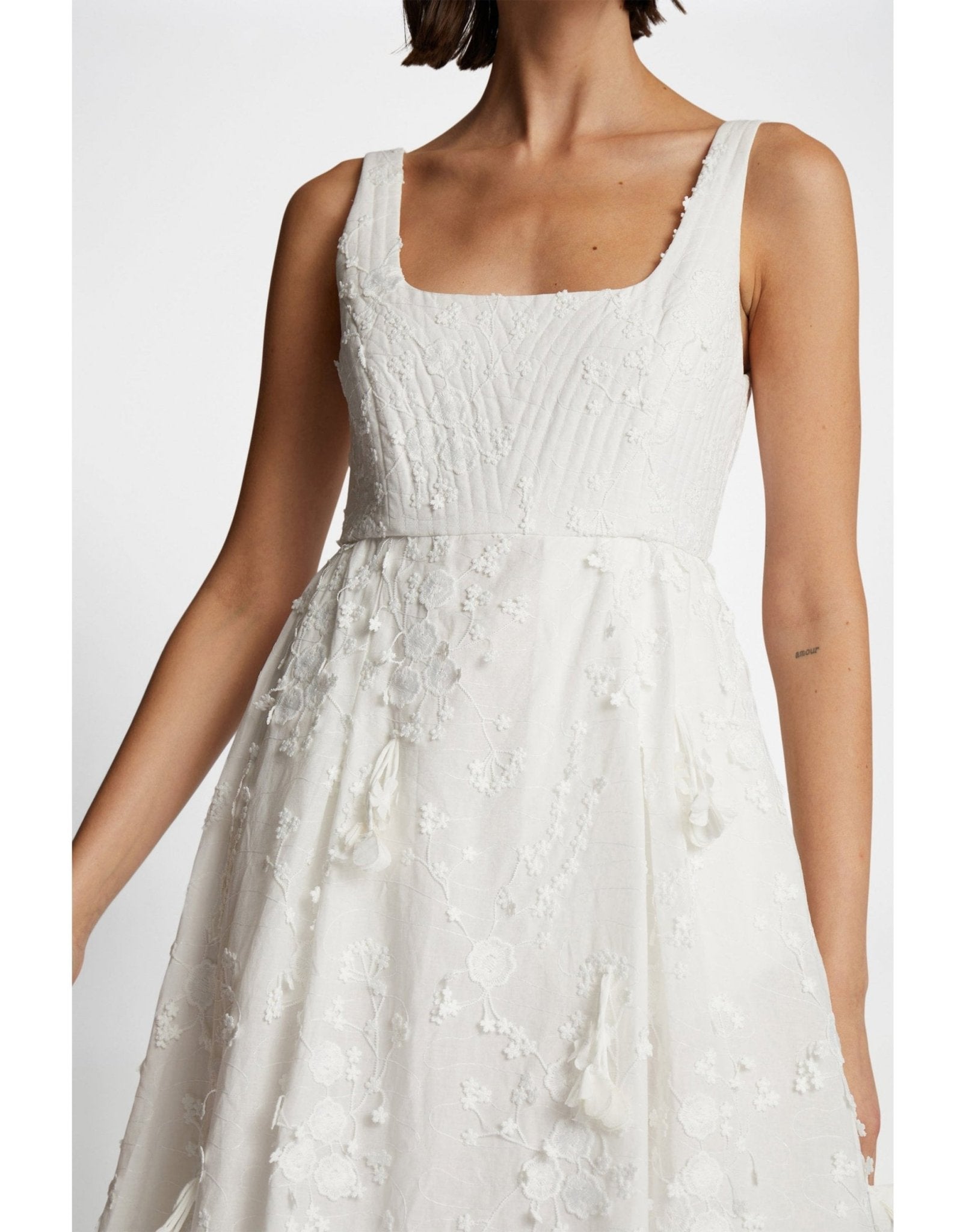 Young Ideas/Henmores - Fronia Floral Textured Dress - 76 Ivory - 10