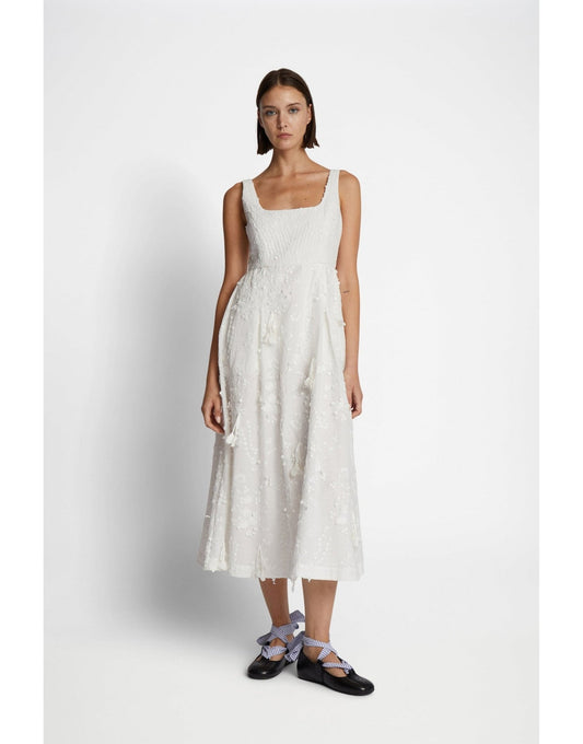 Young Ideas/Henmores - Fronia Floral Textured Dress - 76 Ivory - 10