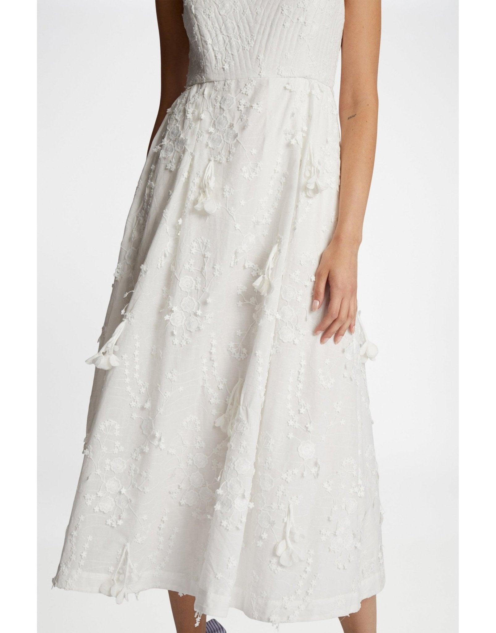 Young Ideas/Henmores - Fronia Floral Textured Dress - 76 Ivory - 10