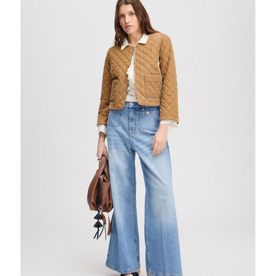 Young Ideas/Henmores - Lizetta Cropped Quilted Jacket - Gold - 8