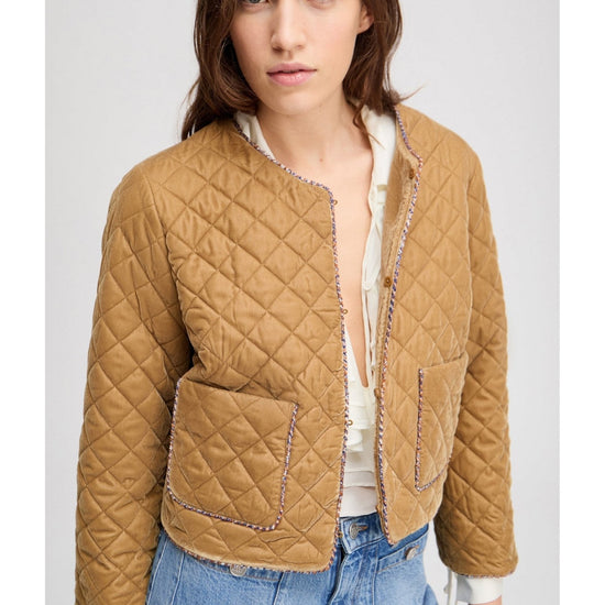 Young Ideas/Henmores - Lizetta Cropped Quilted Jacket - Gold - 8
