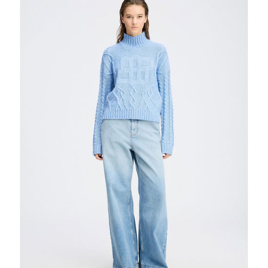 Young Ideas/Henmores - Loganberry High Neck Knitted Jumper - Blue - 6