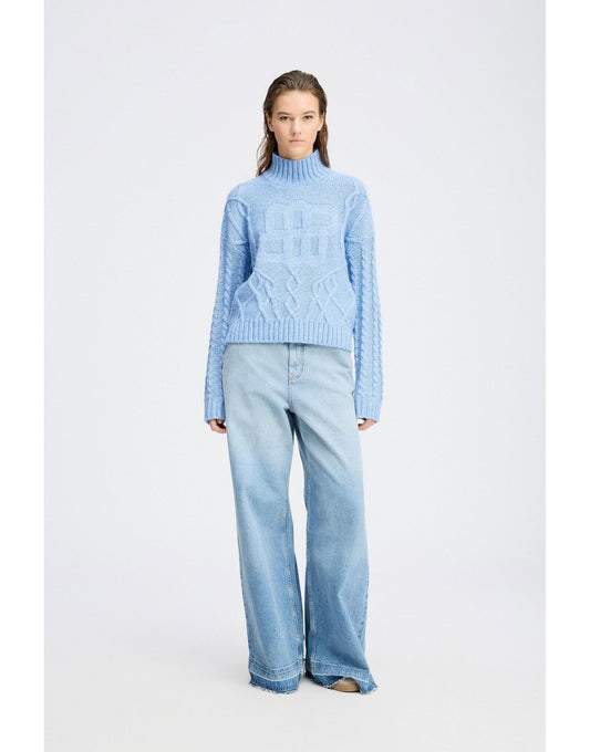 Young Ideas/Henmores - Loganberry High Neck Knitted Jumper - Blue - 6