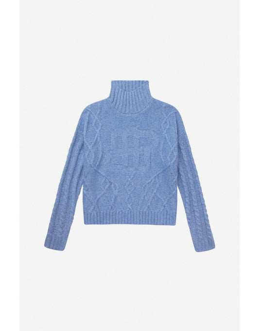 Young Ideas/Henmores - Loganberry High Neck Knitted Jumper - Blue - 6