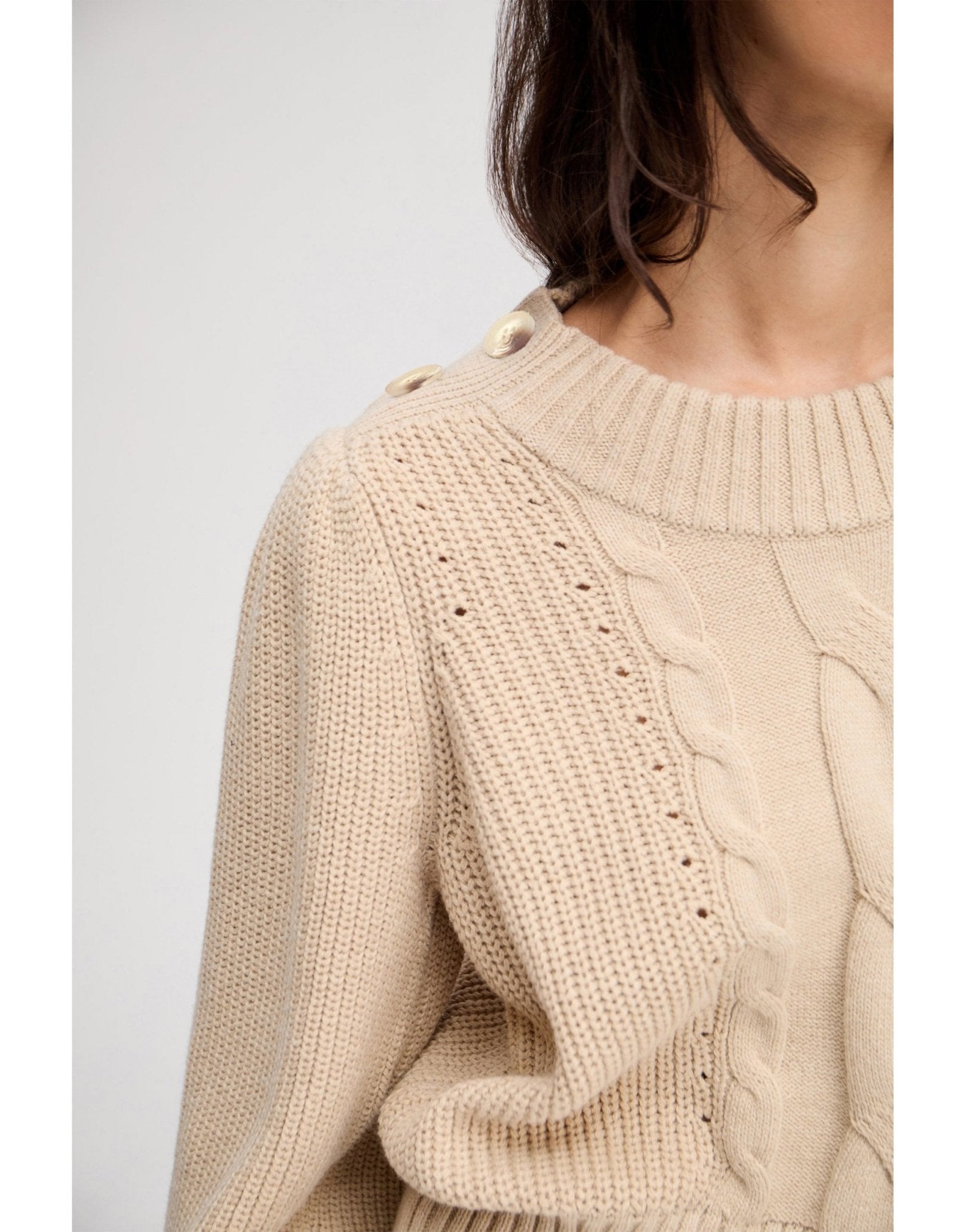 Young Ideas/Henmores - Lysta Puff Sleeve Knitted Jumper - Navy - 6