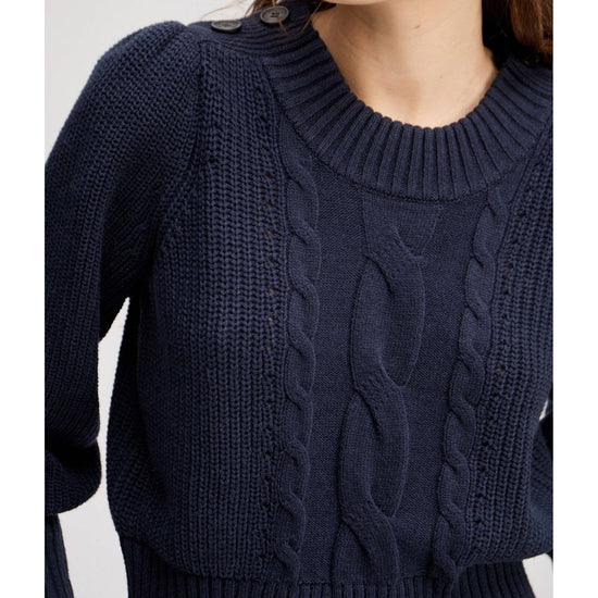 Young Ideas/Henmores - Lysta Puff Sleeve Knitted Jumper - Navy - 6