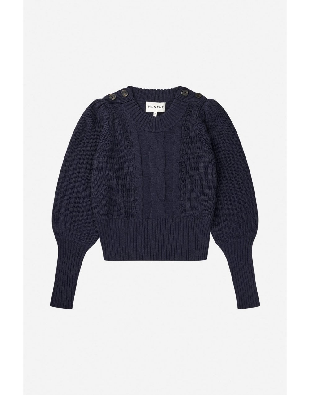 Young Ideas/Henmores - Lysta Puff Sleeve Knitted Jumper - Navy - 6