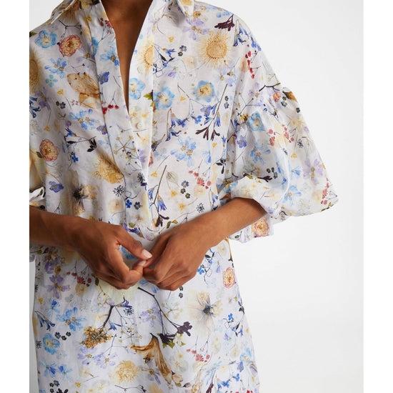 Young Ideas/Henmores - Palmetto Floral Tie Waist Midi Dress - 2 Black Floral - 10