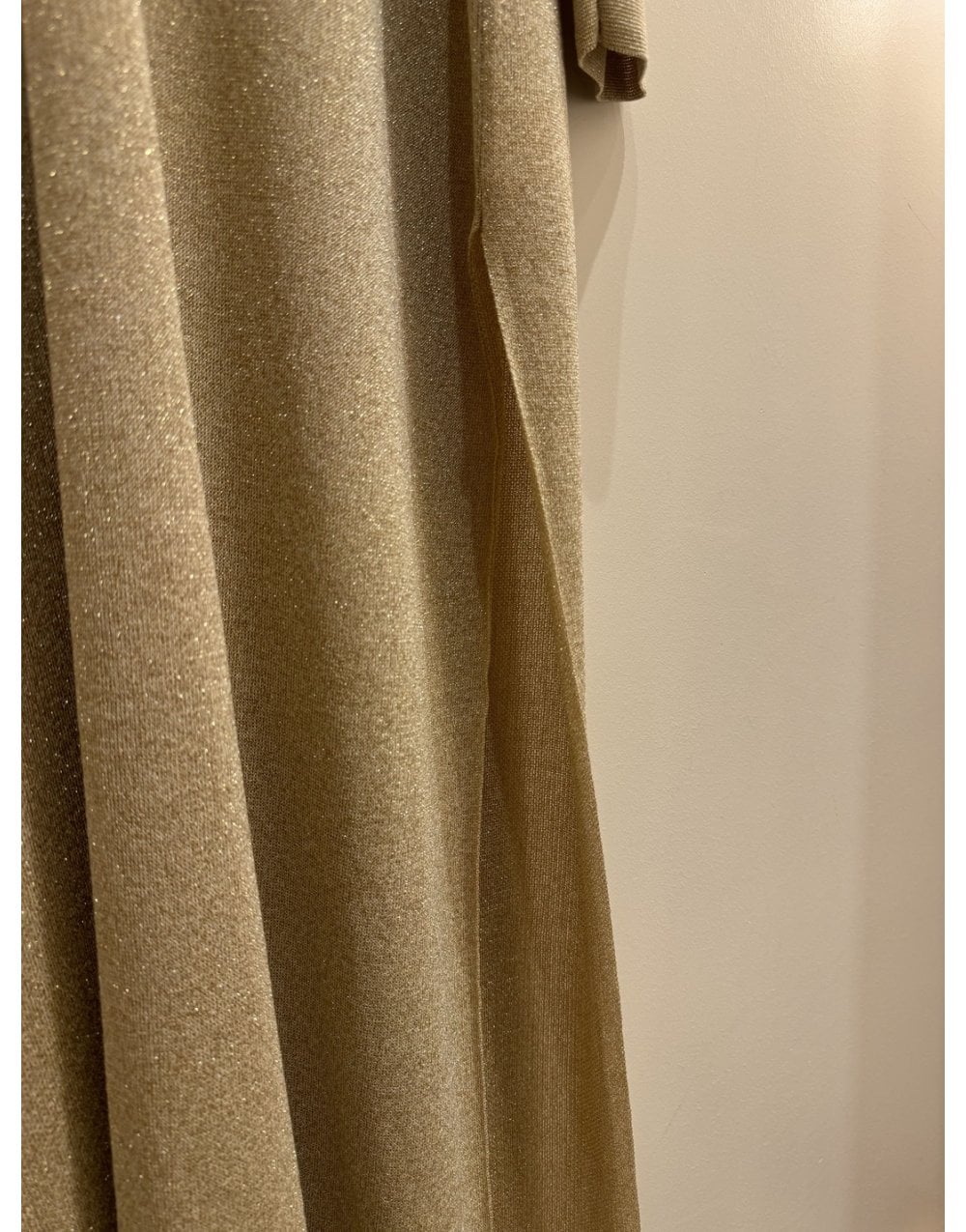 Young Ideas/Henmores - Collared Shimmer Midi Dress With Split - Gold Shimmer - 10