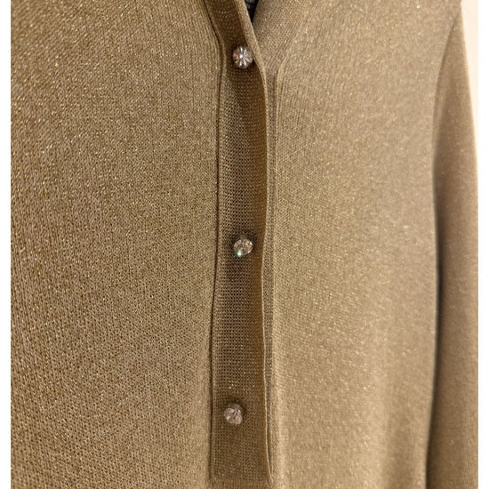 Young Ideas/Henmores - Collared Shimmer Midi Dress With Split - Gold Shimmer - 10