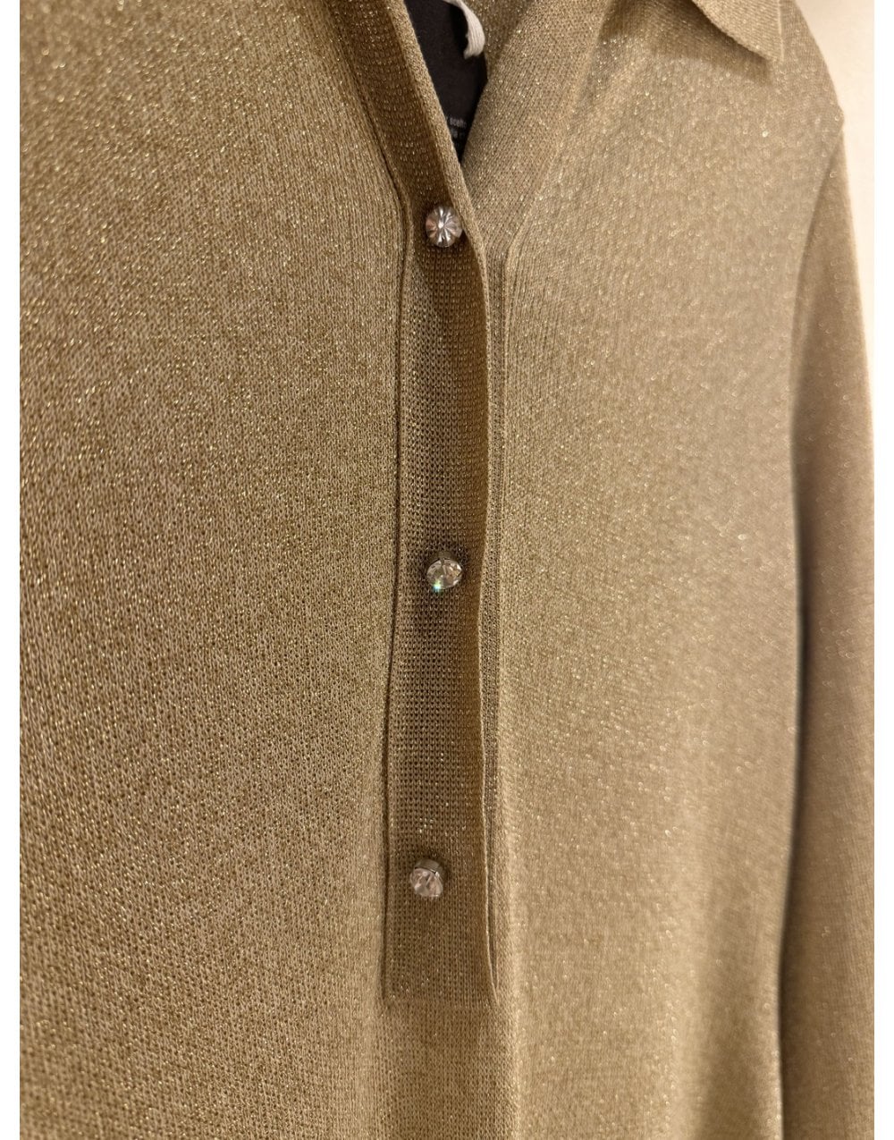 Young Ideas/Henmores - Collared Shimmer Midi Dress With Split - Gold Shimmer - 10