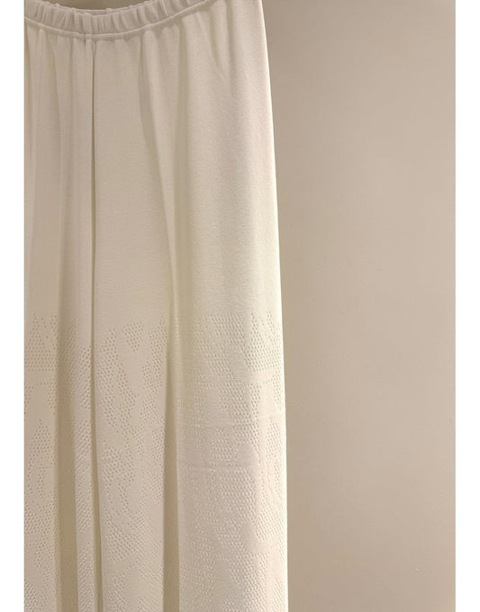 Young Ideas/Henmores - Crochet Effect Wide Leg Pull On Trousers - ecru - 10