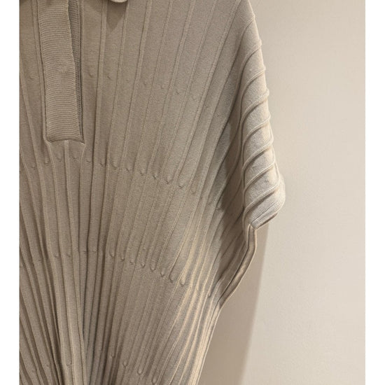 Young Ideas/Henmores - Panel Detail V Neck Collared Top - sand - 10