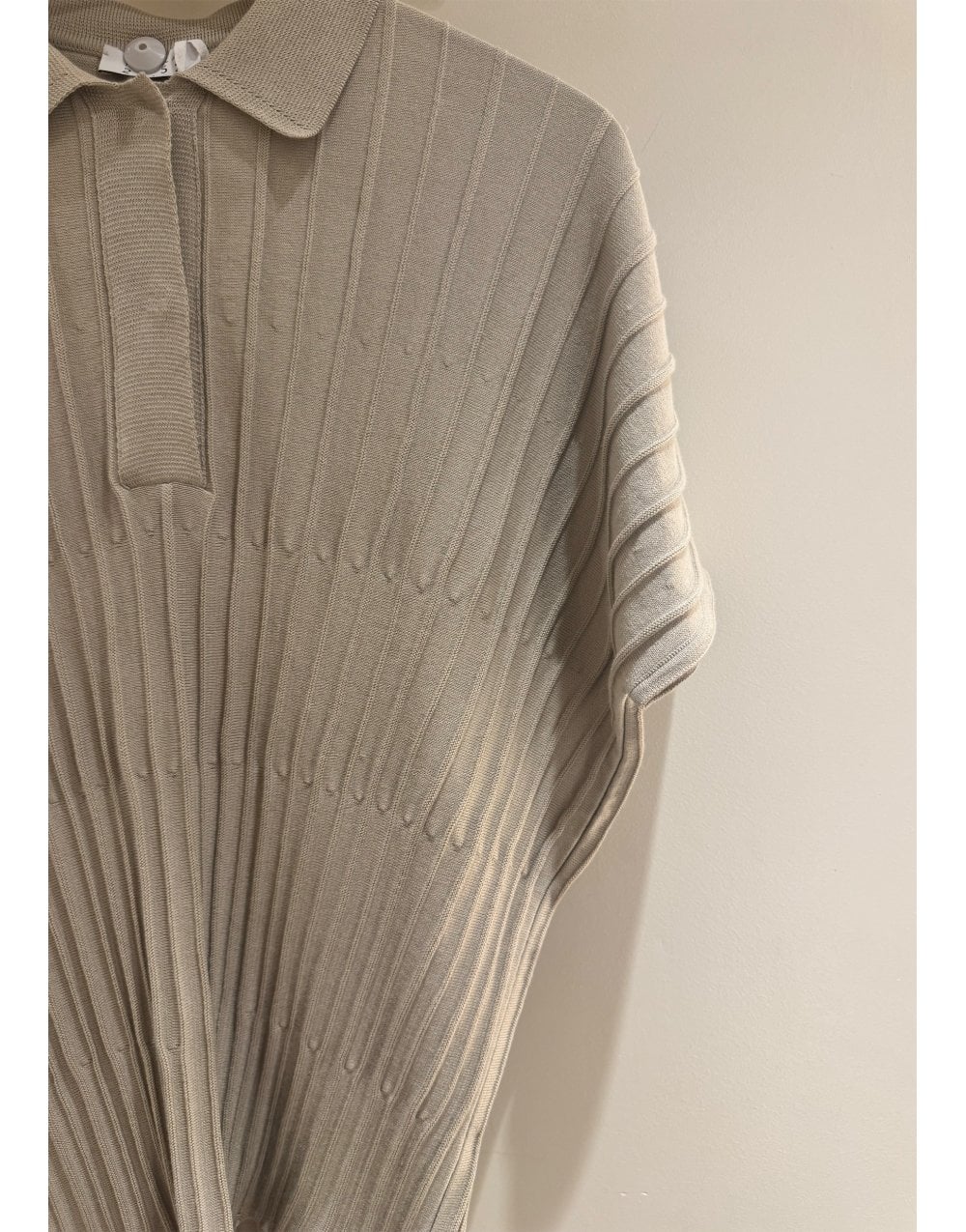 Young Ideas/Henmores - Panel Detail V Neck Collared Top - sand - 10