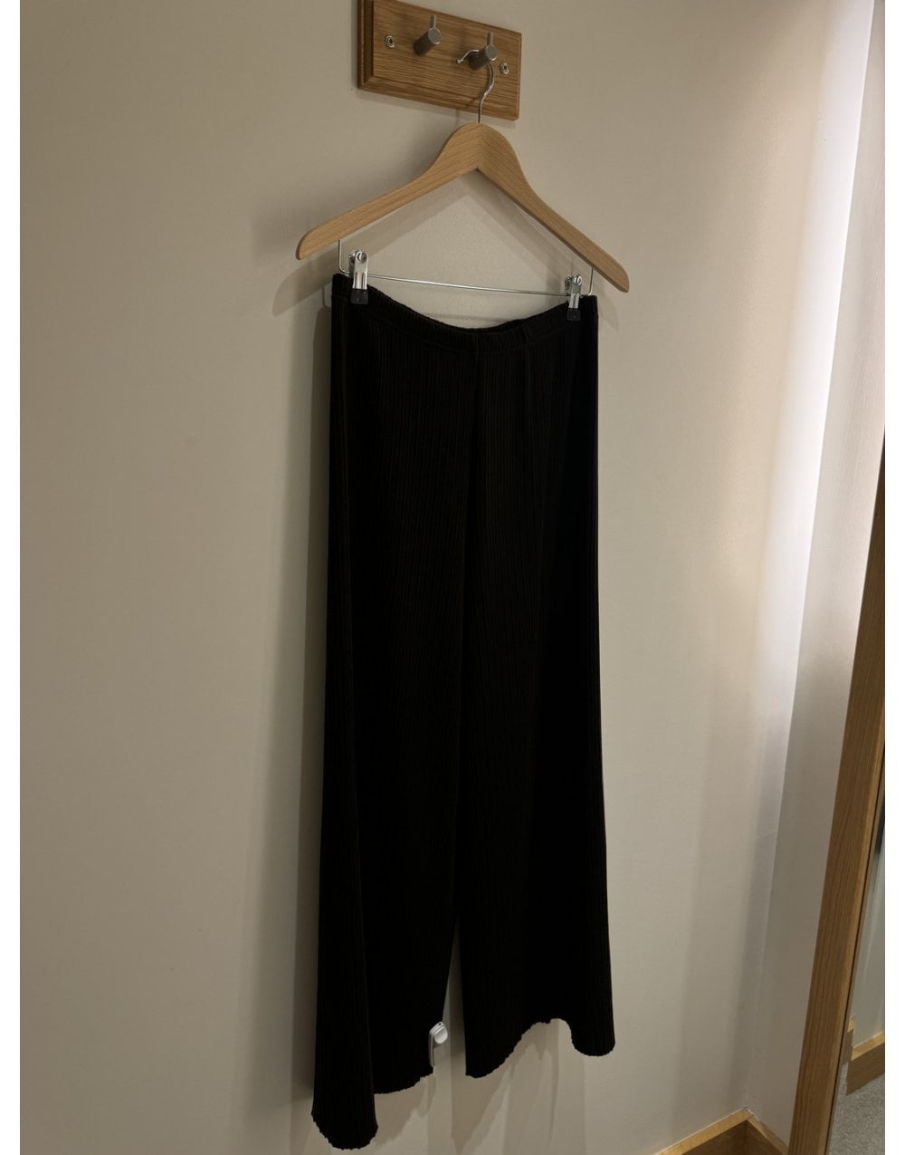 Young Ideas/Henmores - Ribbed Palazzo Trousers - Chocolate Brown - 10