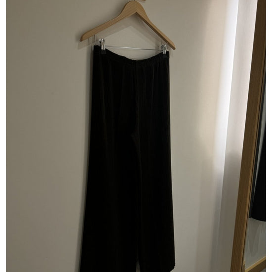 Young Ideas/Henmores - Ribbed Palazzo Trousers - Chocolate Brown - 10