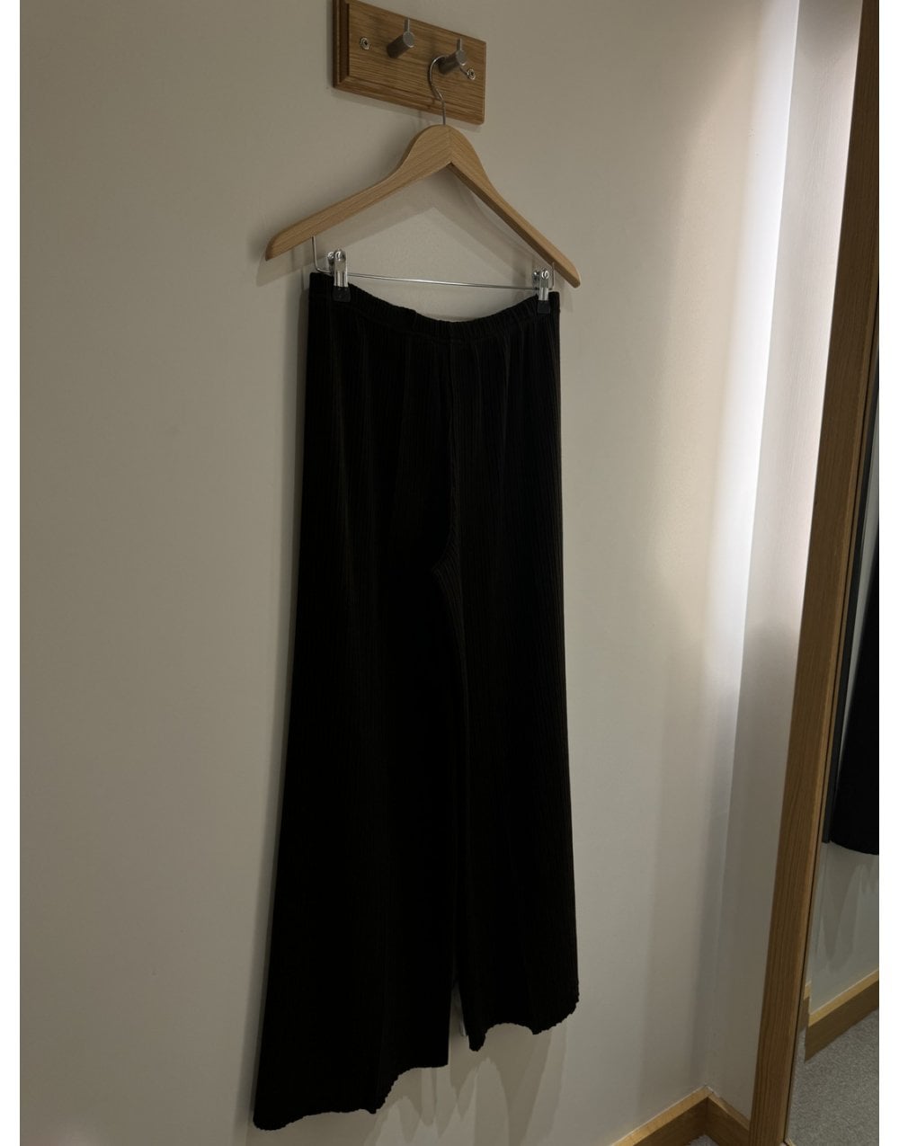 Young Ideas/Henmores - Ribbed Palazzo Trousers - Chocolate Brown - 10