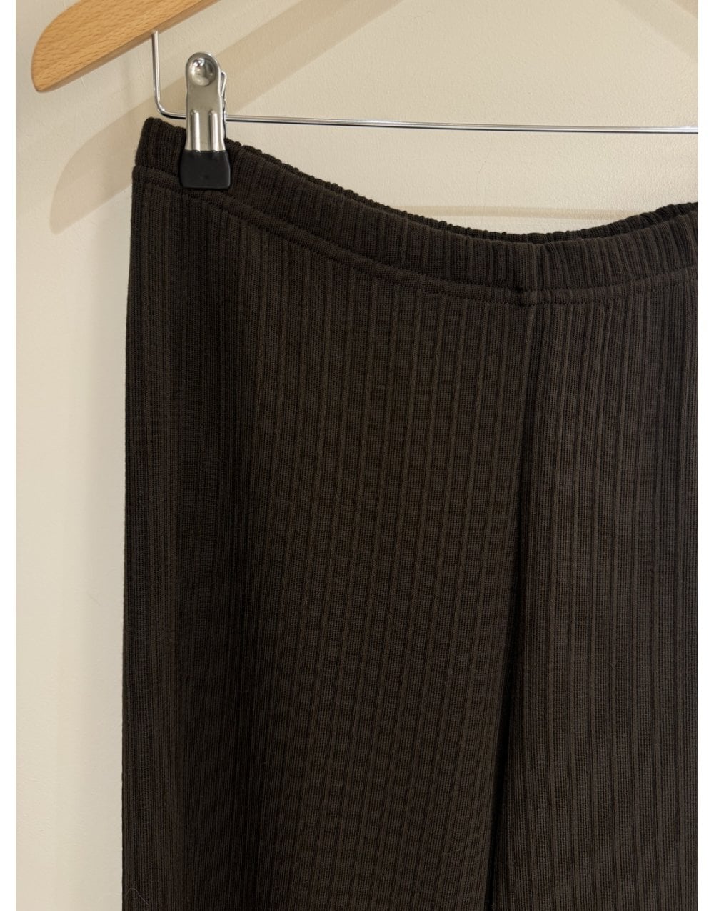 Young Ideas/Henmores - Ribbed Palazzo Trousers - Chocolate Brown - 10
