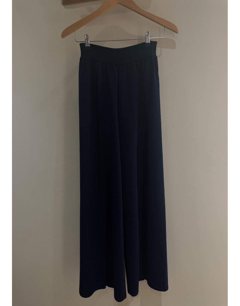 Young Ideas/Henmores - Ribbed Waist Palazzo Trousers - Black - 10