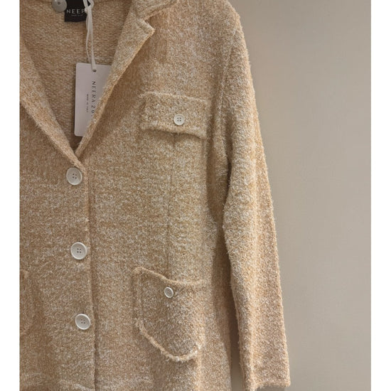 Young Ideas/Henmores - Single Breasted Soft Fluff Blazer - ecru - 10