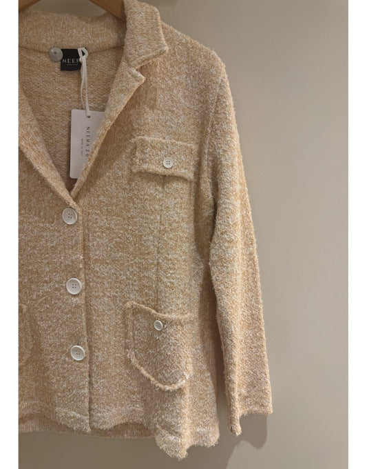 Young Ideas/Henmores - Single Breasted Soft Fluff Blazer - ecru - 10