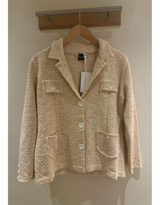 Young Ideas/Henmores - Single Breasted Soft Fluff Blazer - ecru - 10