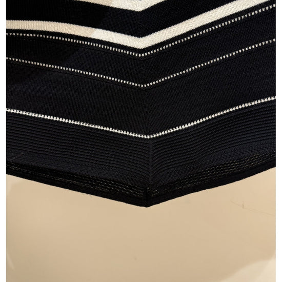 Young Ideas/Henmores - Striped V Neck Relaxed Jumper - Black - 10