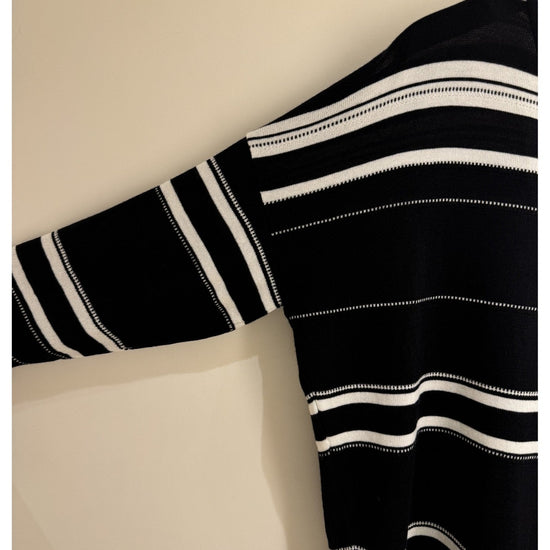 Young Ideas/Henmores - Striped V Neck Relaxed Jumper - Black - 10