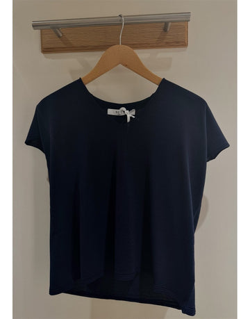 Young Ideas/Henmores - V Neck Boxy Cap Sleeve Top - Navy - 10