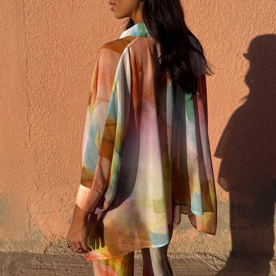 Young Ideas/Henmores - Abstract Cape Shirt - Multi - 6